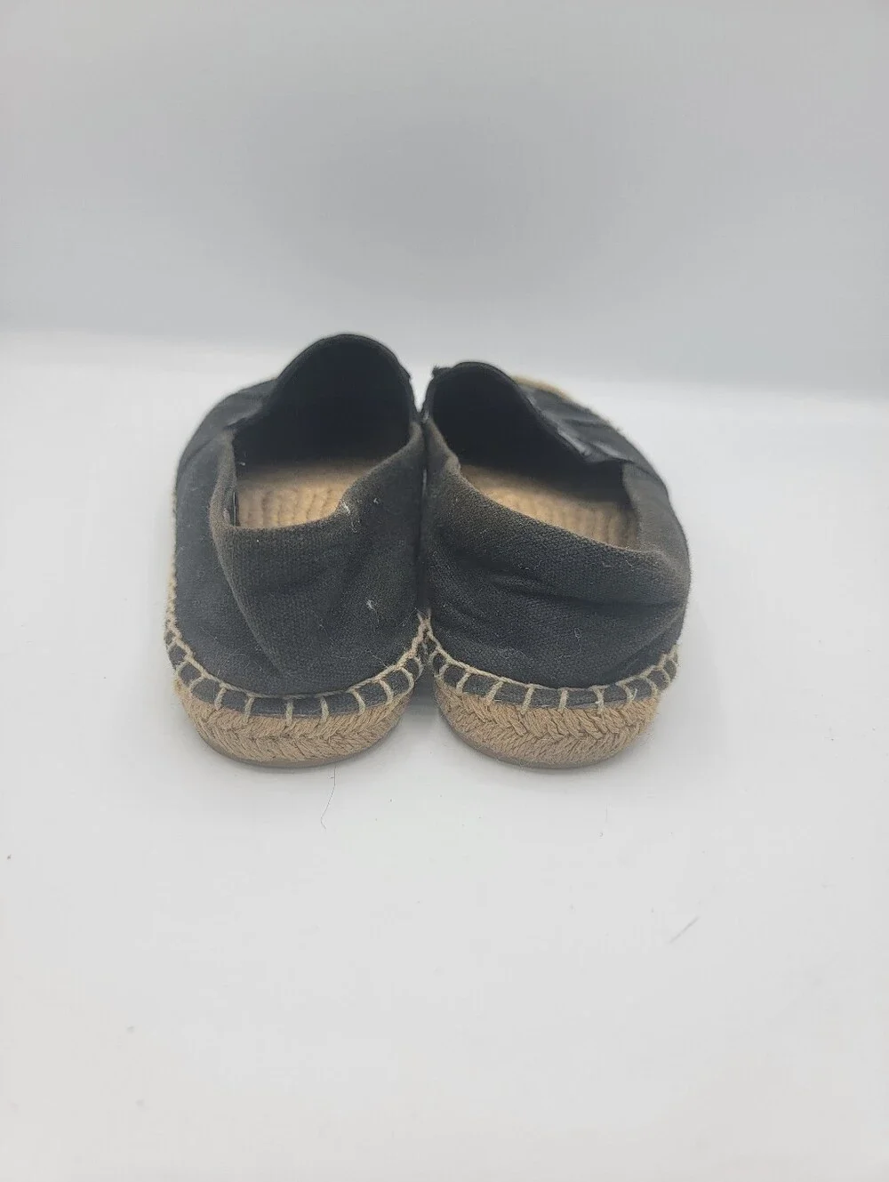 Tory Burch Black Espadrille Slip-Ons with Logo Applique
